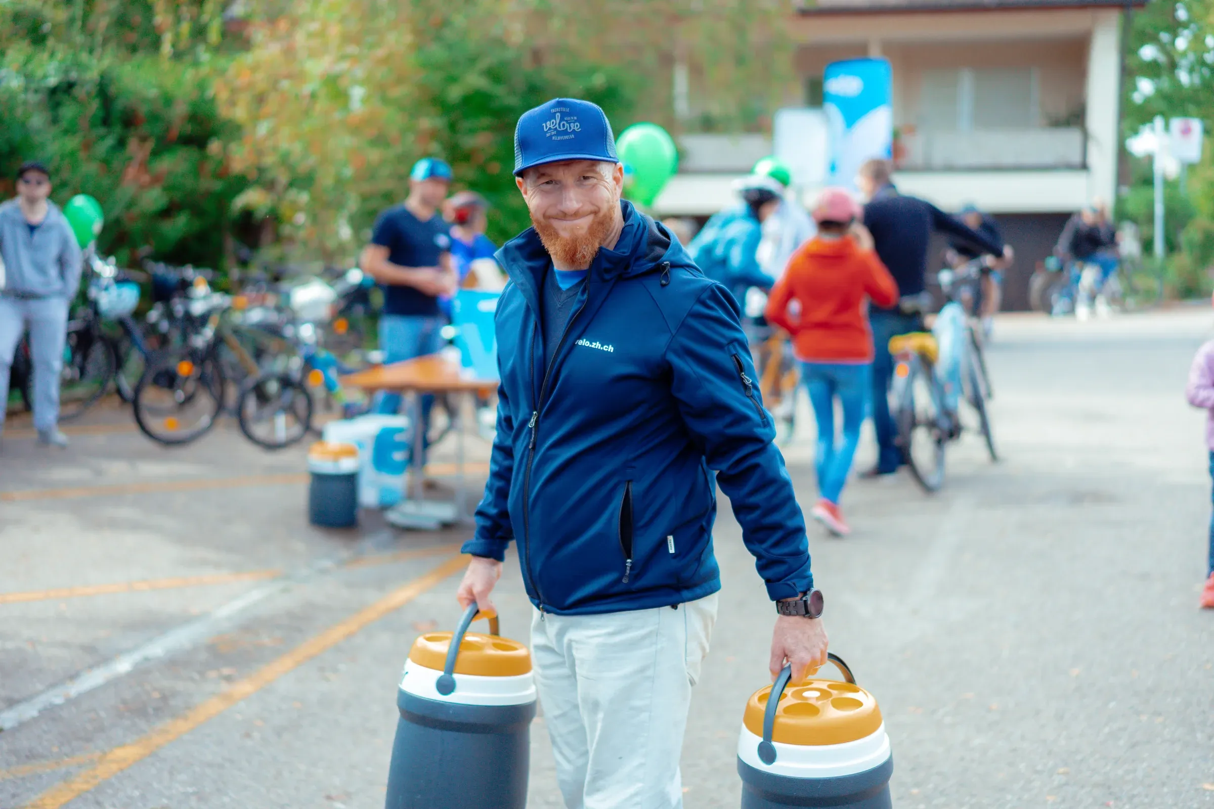Spielstation auf der autofreien Strasse am SlowUp